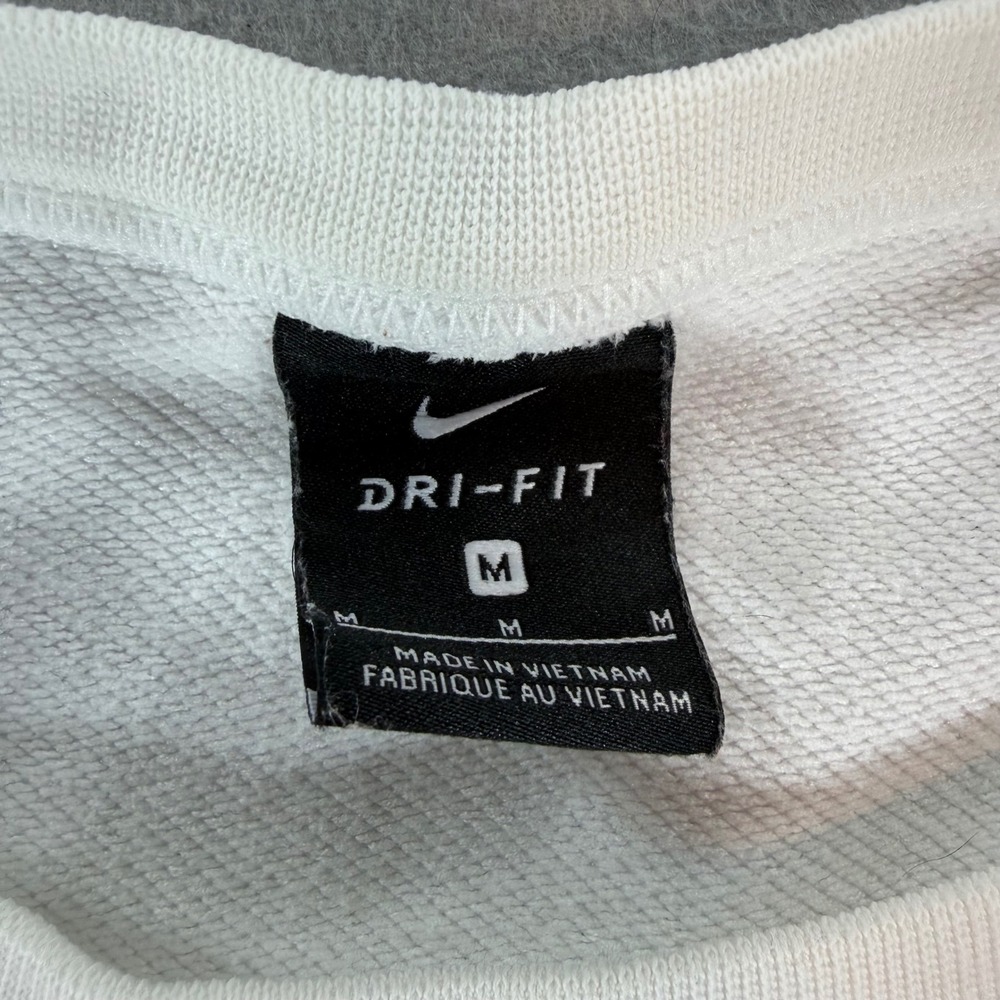 Nike Dri-FIT Cropped Sweatshirt Cream Lattice Shoulder Pullover Womens M - Picture 4 of 9